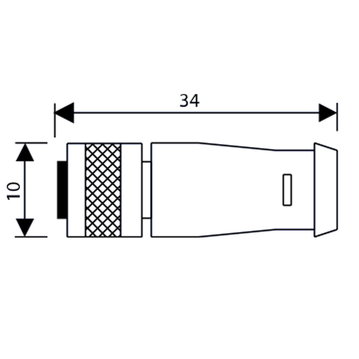 CONNETTORE M8, FEM 180° 4 PIN CON CAVO PUR NERO 070 MT